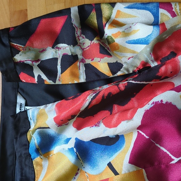 Nygard Asymmetrical Abstract Mosaic Funky Print Midi Skirt Size 14 - Picture 5 of 14